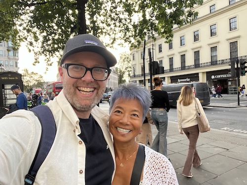 Kris Headland with Ellie, Clever Yoga founder